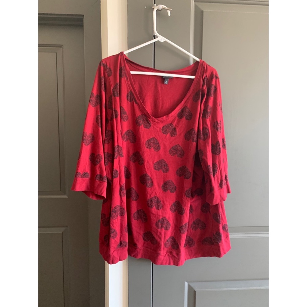 Torrid - Red Comfy Rose Heart Sweater - Size 5